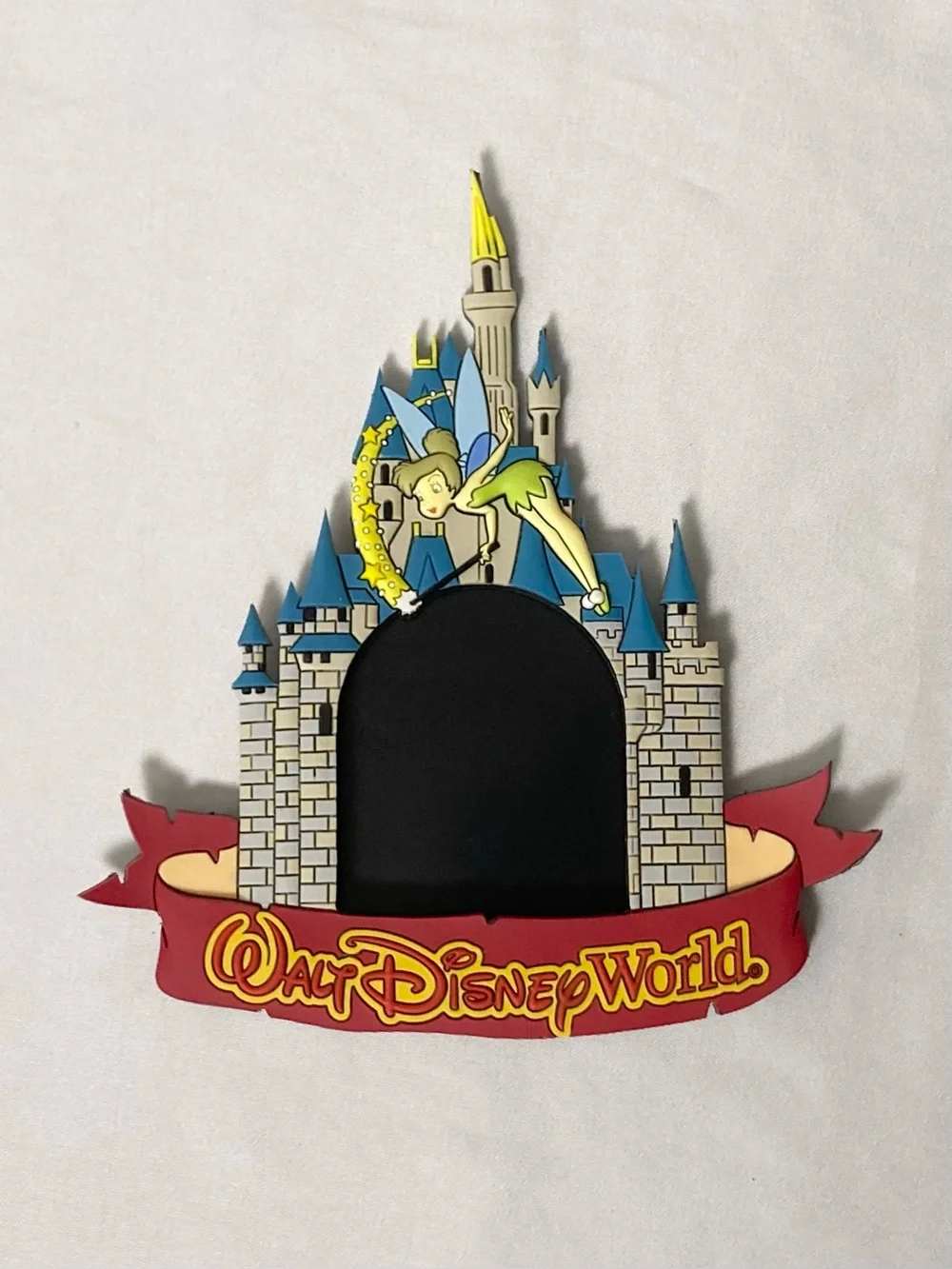 ⭐️ Vintage Disney Cinderella’s Castle Tinker Bell Rubber Magnetic Picture Frame